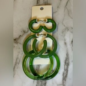 3 pair green earrings